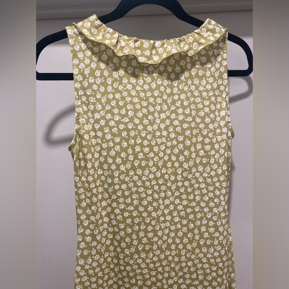 Grace Karin Olive Green Floral Midi Dress with White Print - Picture 14 of 16